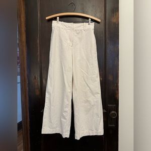 COS Wide Leg Trouser White Cotton Size 26